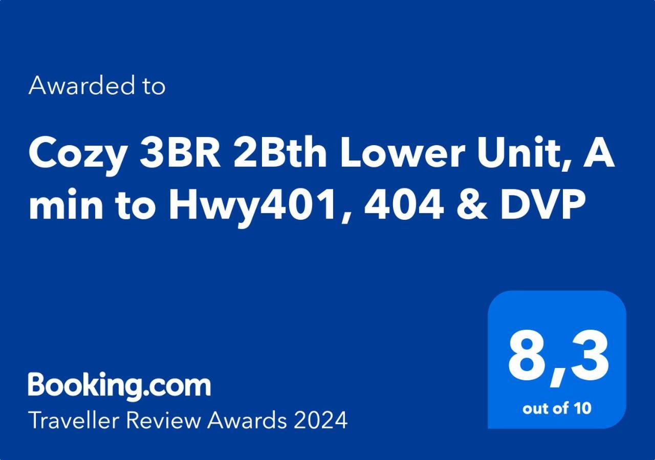 토론토 Cozy 3Br 2Bth Lower Unit, A Min To Hwy401, 404 & Dvp 빌라 외부 사진